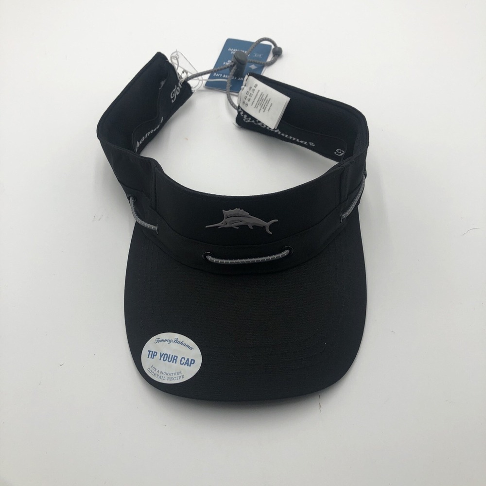 Tommy Bahama Visor Sun Hat Cap Adjustable Black Fishing NWT Visor White Hat NEW - Picture 1 of 16